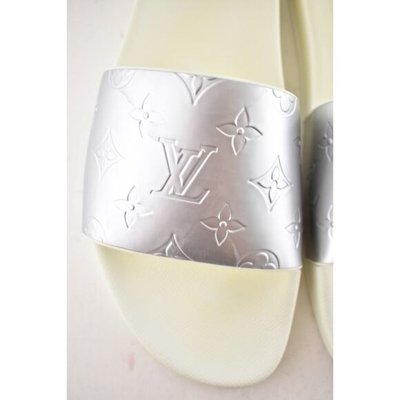 Louis Vuitton Waterfront Mule White Silver Monogram Slide Sandal UK 9 US 10 11 - Picture 8 of 16
